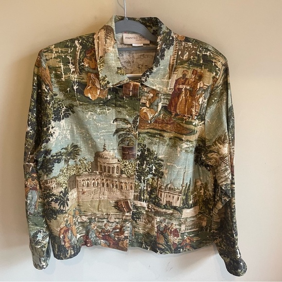 Vintage PAiNTED PONY Tapestry Artsy Blazer Jacket - Picture 1 of 7